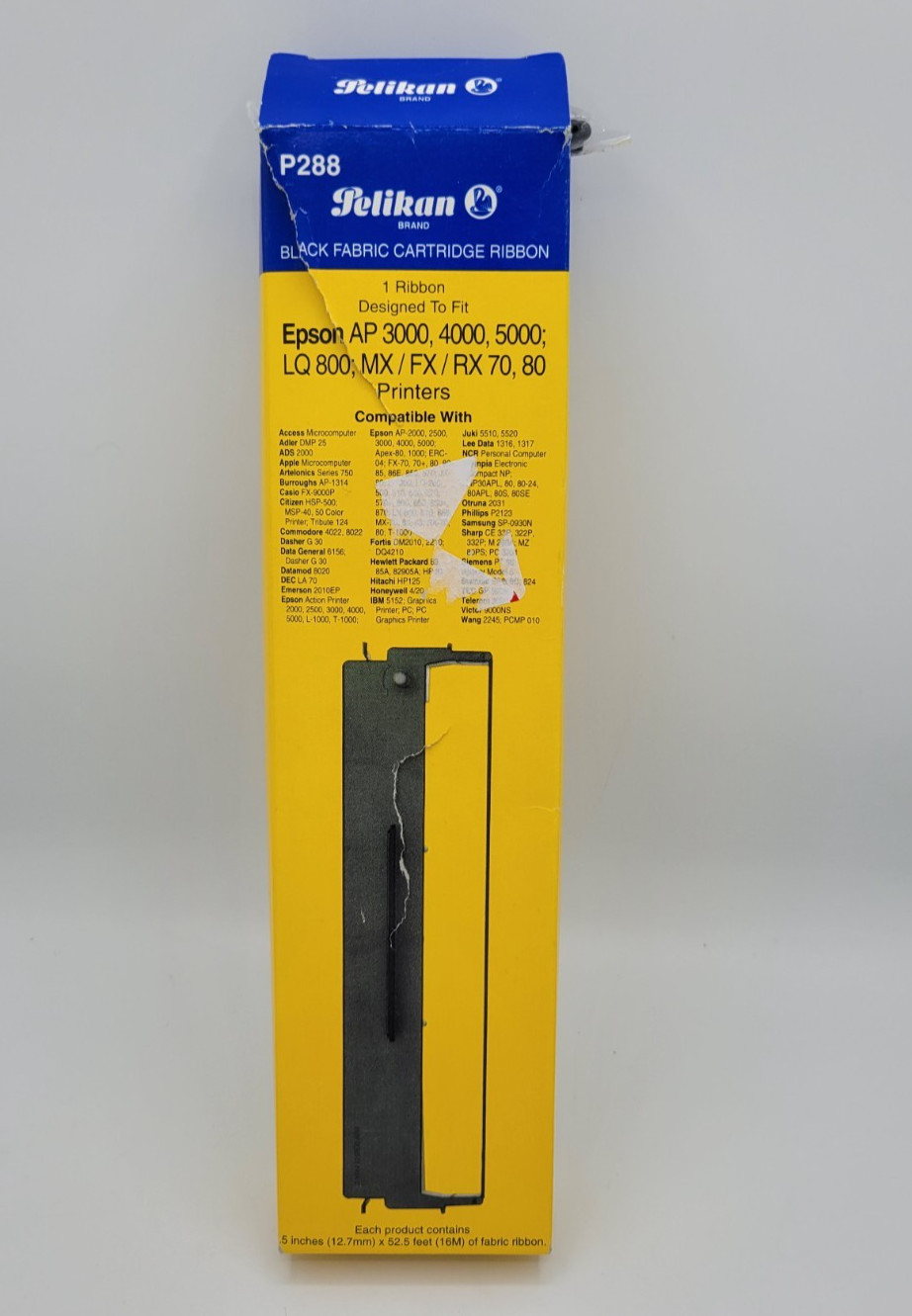 Pelikan P288 Black Fabric Cartridge Ribbon Epson AP LQ MX FX RX Printers