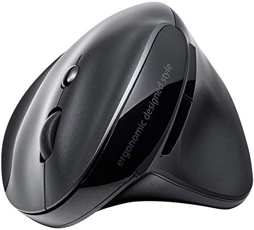 Sanwa Direct Ergonomic Wireless Rechargeable Mouse Silent 5 Buttons Blue LED