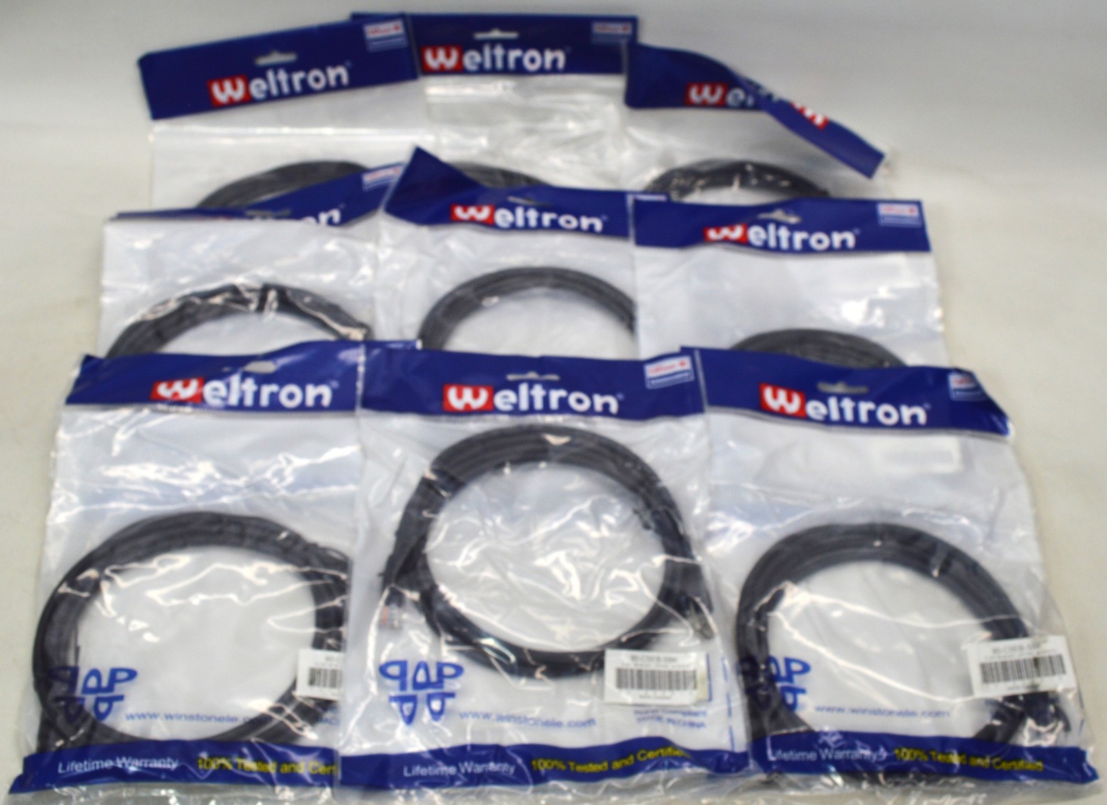 Weltron 90-C5EB-5BK Patch Cable (5 FT)  Lot of 9 *New Unused*