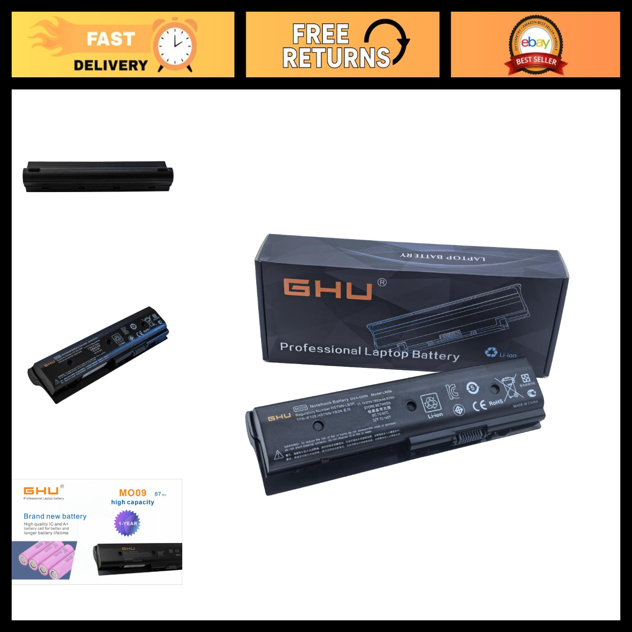 High-Capacity 87Wh Laptop Battery Replacement for HP Envy & Pavilion DV6 DV7 Ser