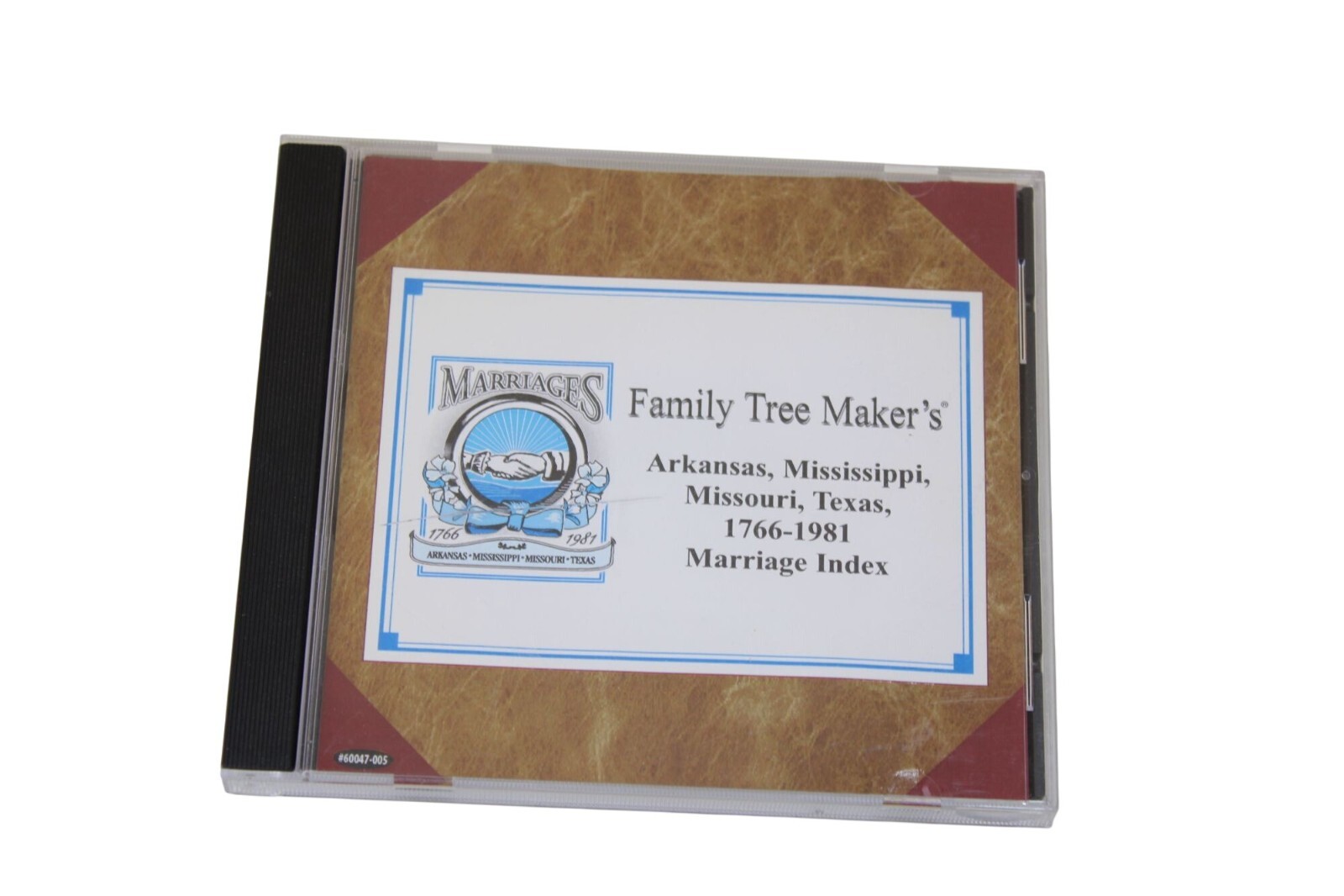 Family Tree Makers Marriages CD Arkansas Mississippi Missouri Texas 93348