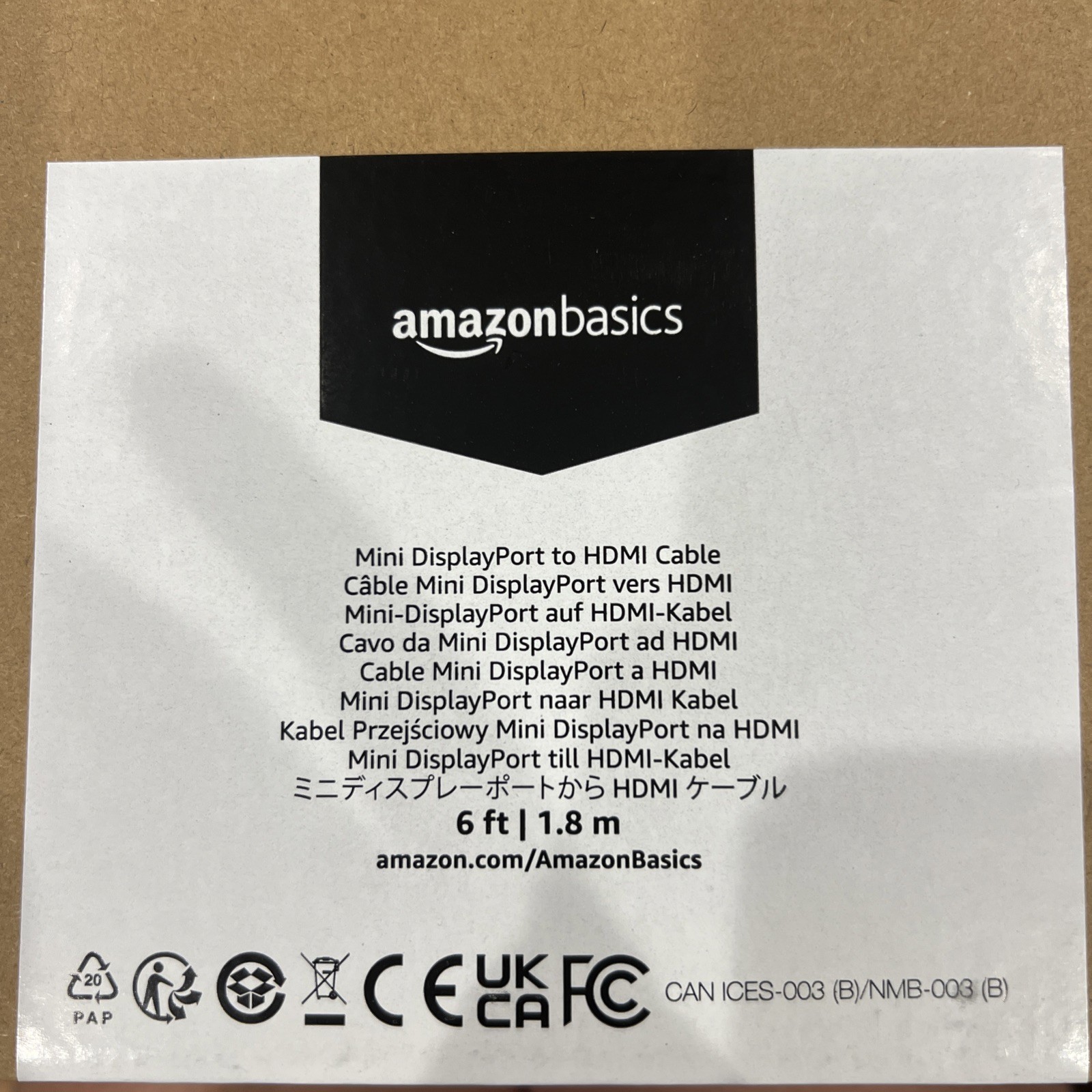 Amazon Basics Mini Display Port Male to HDMI Male Cable-Gold-Plated