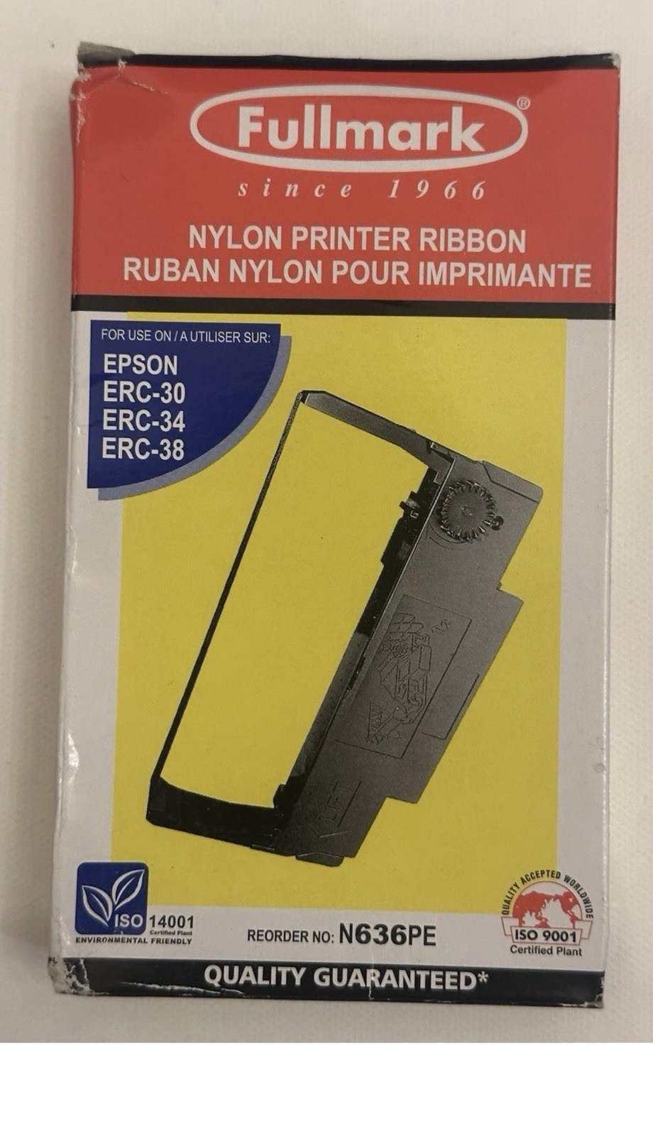 1 Piece Nylon Printer Ribbon 13mm X 6mm N636PE, Epson ERC-30-34-38, TM 300Series