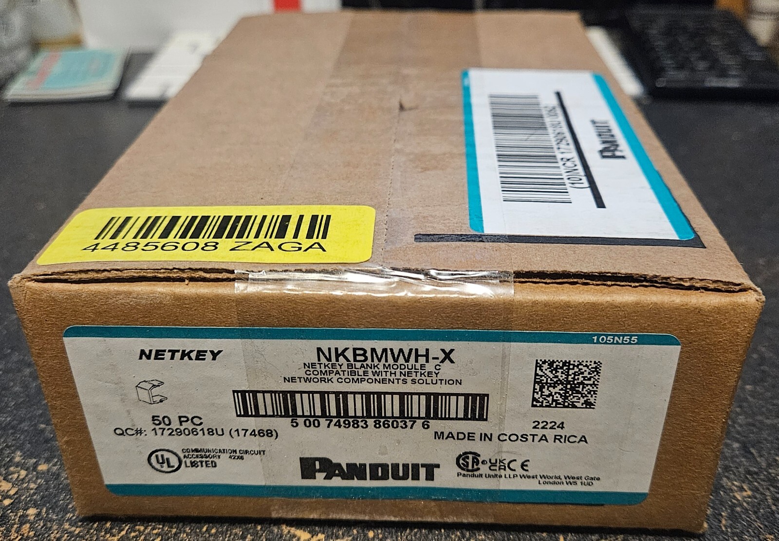 Panduit - NKBMWH-X - NetKey Blank Module C - Compatible w/ Network - BOX 50 NEW