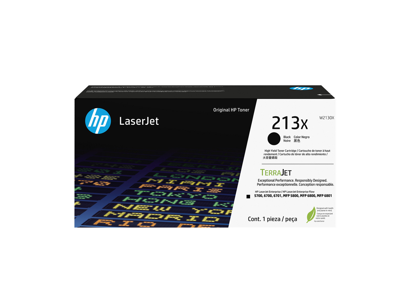 HP 213X High Yield Black Original LaserJet Toner Cartridge, ~9,000 pages, W2130X