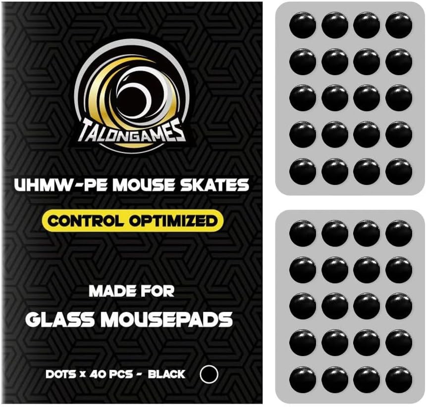 Mouse Skates for Glass Mousepads UHMWPE Universal Round Dots 6.5mm 40pcs Rounded