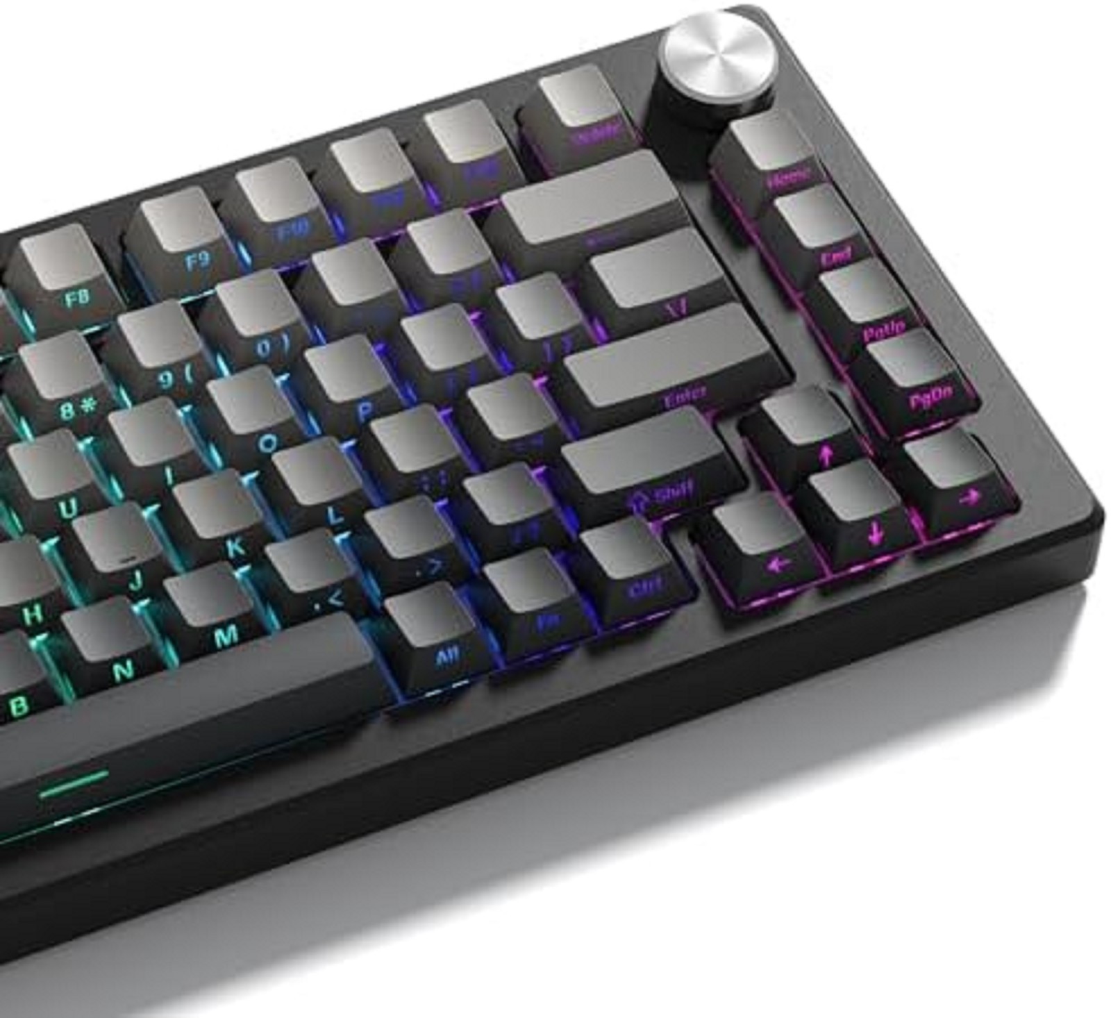 Grey Black Keycap Set 136 Key Gradient Double Shot PBT Keycaps 75% 100% Shine th