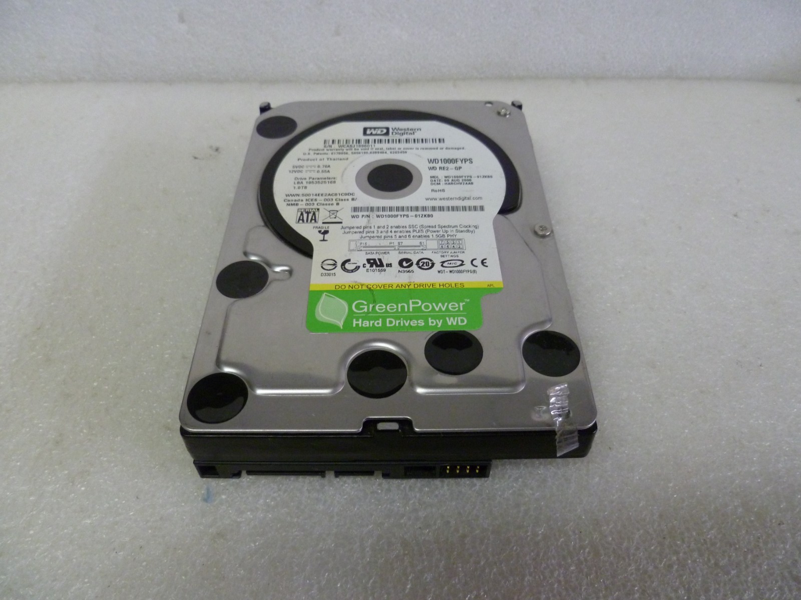 WESTERN DIGITAL WD1000FYPS-01ZKB0 1TB SATA HARD DRIVE DCM:HARCHV2AAB