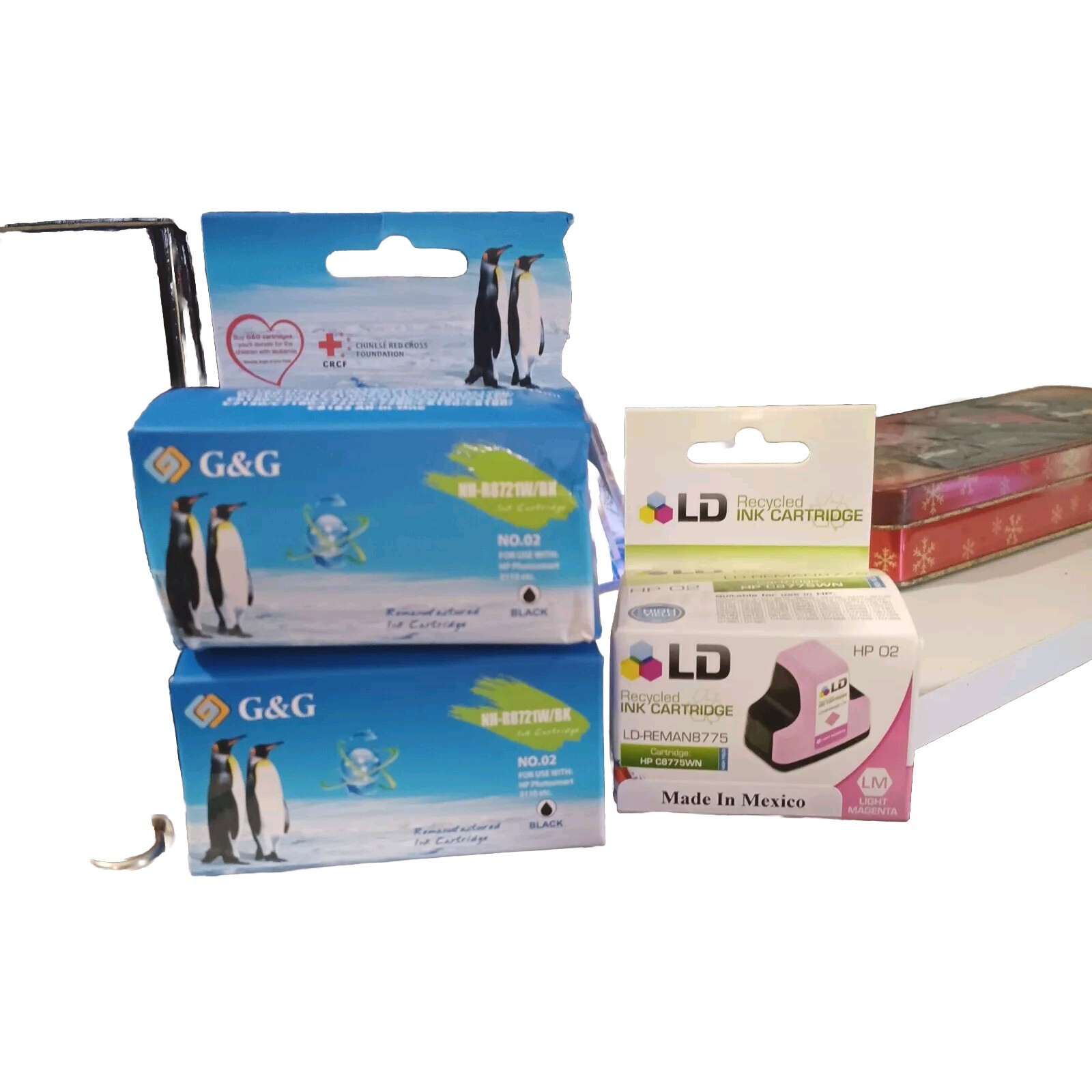 Photo Printer Compatible Ink 2 Black 1 Magenta See Pics For Fit New in Box