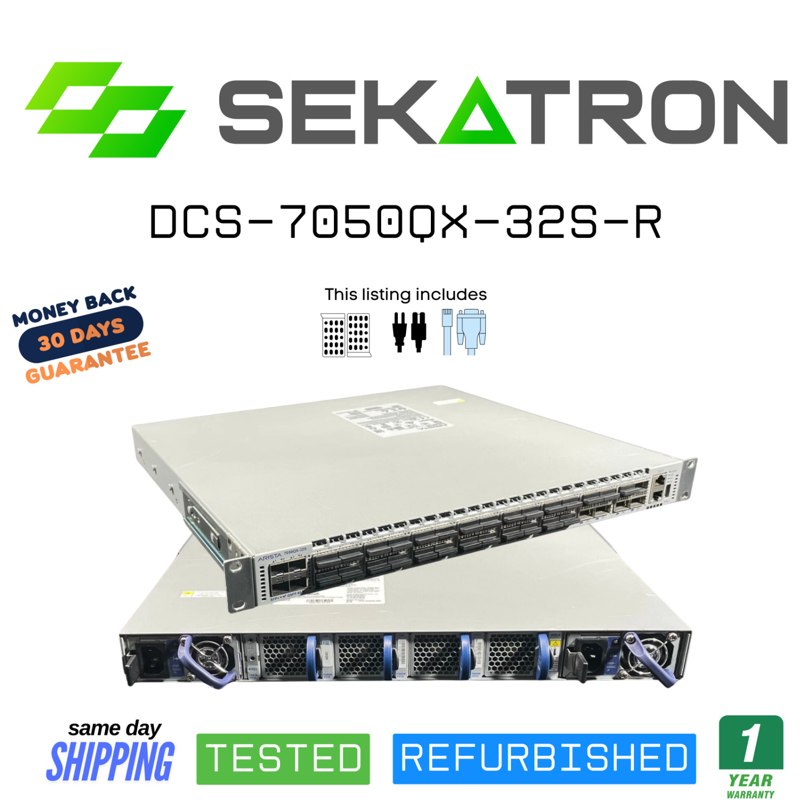 🔀 Arista DCS-7050QX-32S-R • 32× QSFP+ • 4× SFP+ • Dual PSU • Tested ⚡FastShip