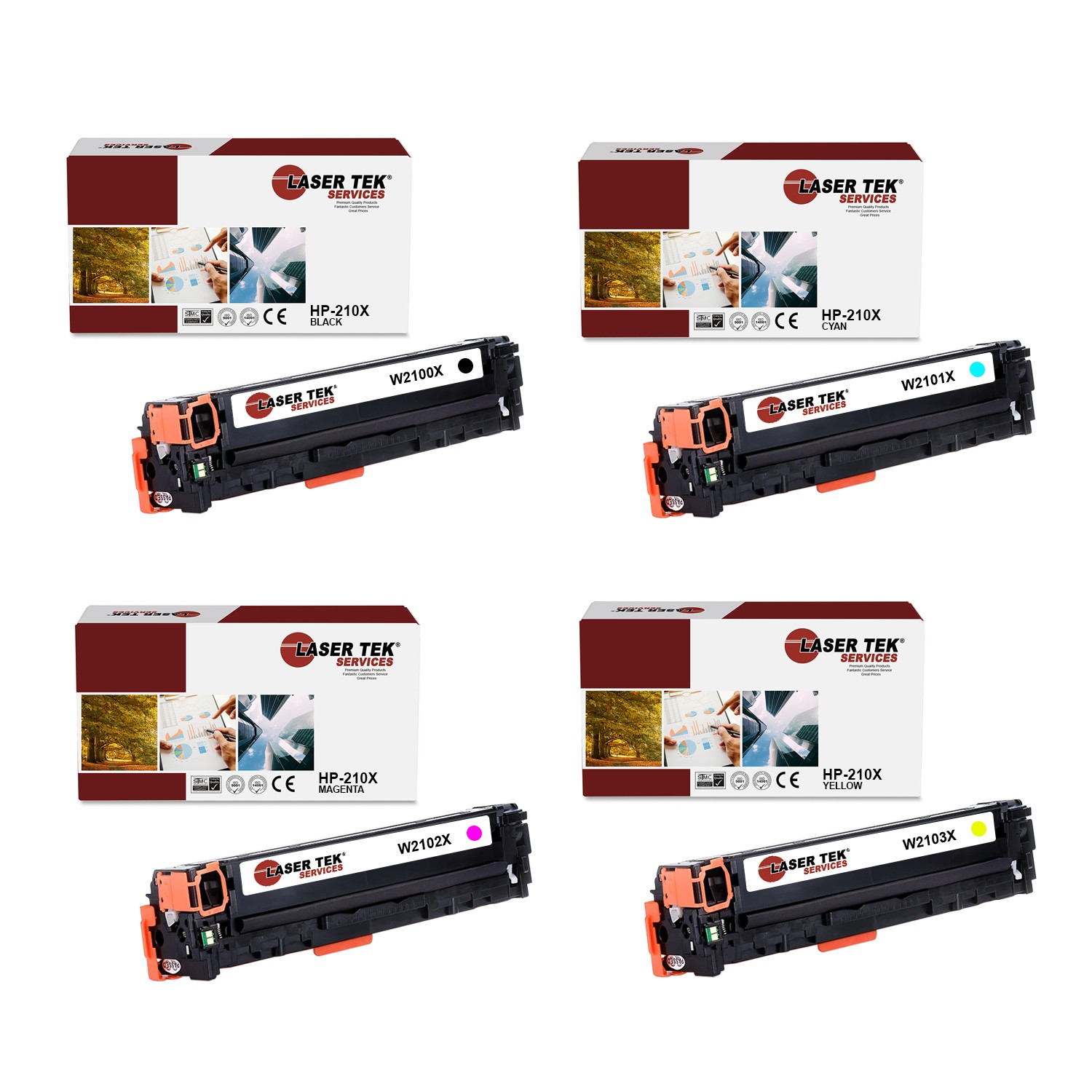 4Pk LTS 210X BCMY HY Compatible with HP LaserJet 4201dn 4201dw Toner Cartridge