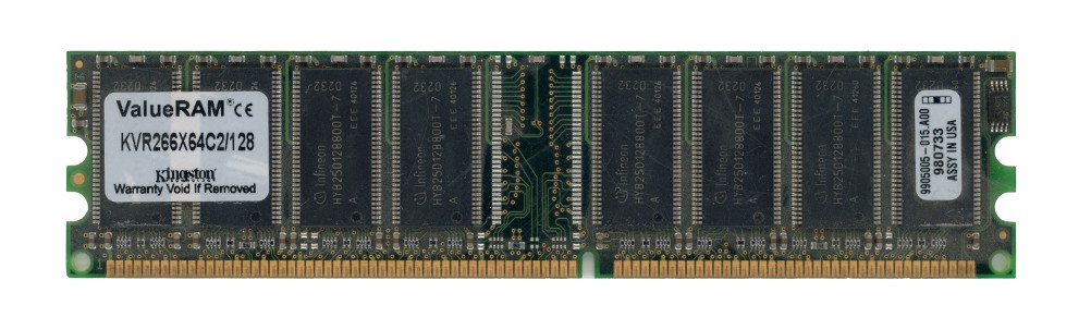 KINGSTON 128MB DDR PC2100U 266MHz KVR266X64C2/128 9905005-015.A00 Non-ECC