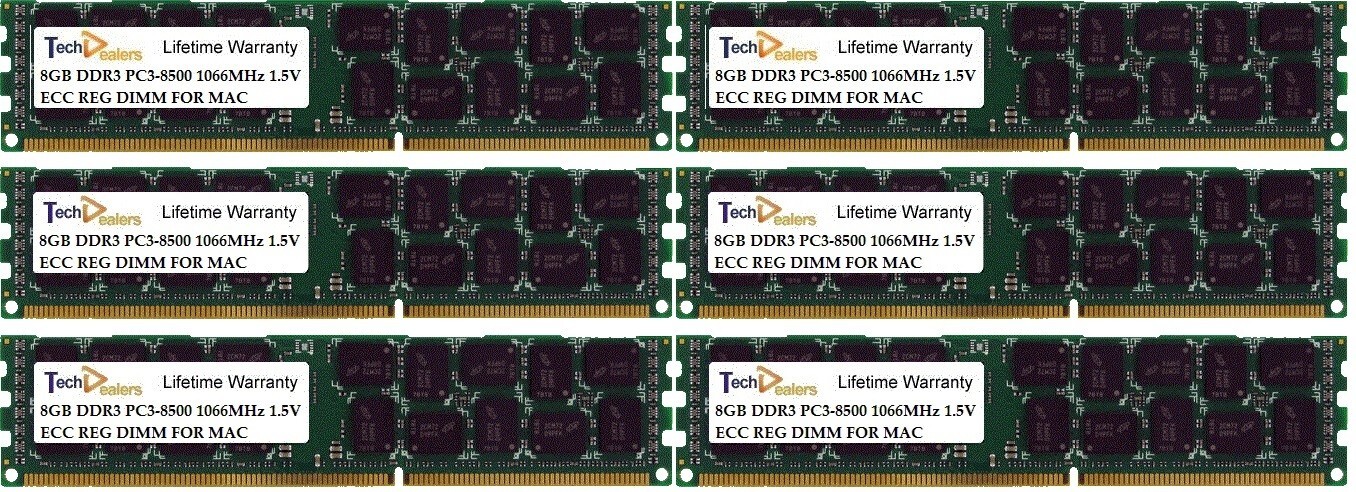  48GB 6X 8GB DDR3 PC3-8500 memory for MacPro 4,1 5,1 2009-2013 Nehalem MC561LL/A