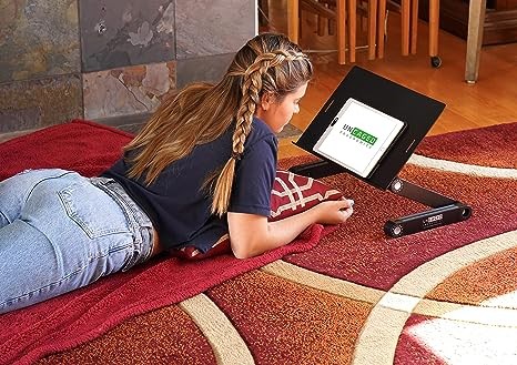 UNCAGED ERGONOMICS WORK EZ BEST XL ADJUSTABLE LAPTOP STAND + LAP DESK - BLACK