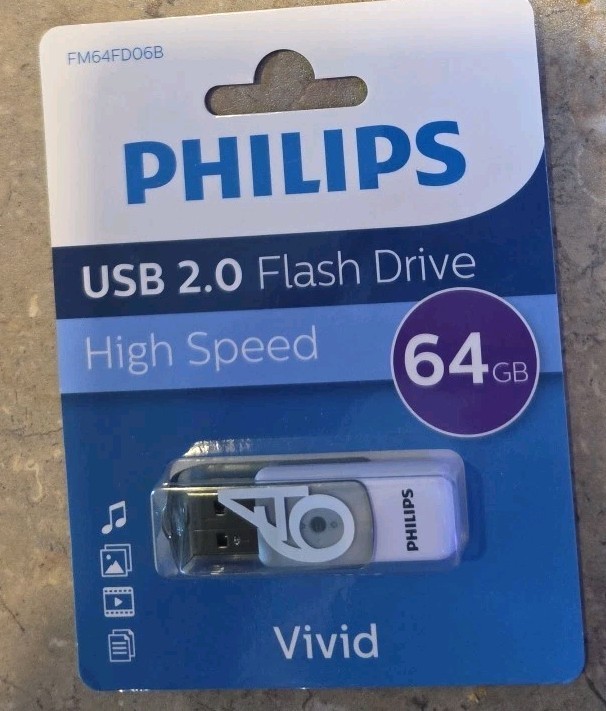 Philips PHMMD64GBVIVIDG 64GB USB 2.0 Vivid Edition Flash Drive - Grey