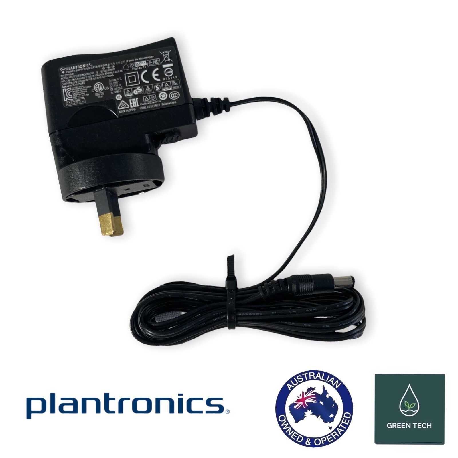 Plantronics Power Supply SSC-090050 P/N: 203158-01 9.0V 500mA 