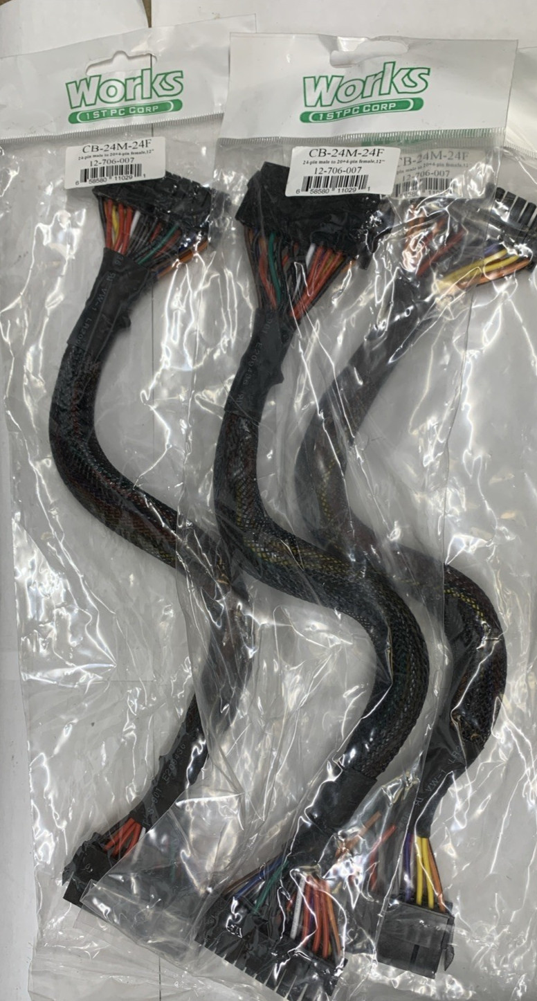 LOT of 12 4-to-20+4pin Cable for 20pin PC Motherboard +24pin Power Supply