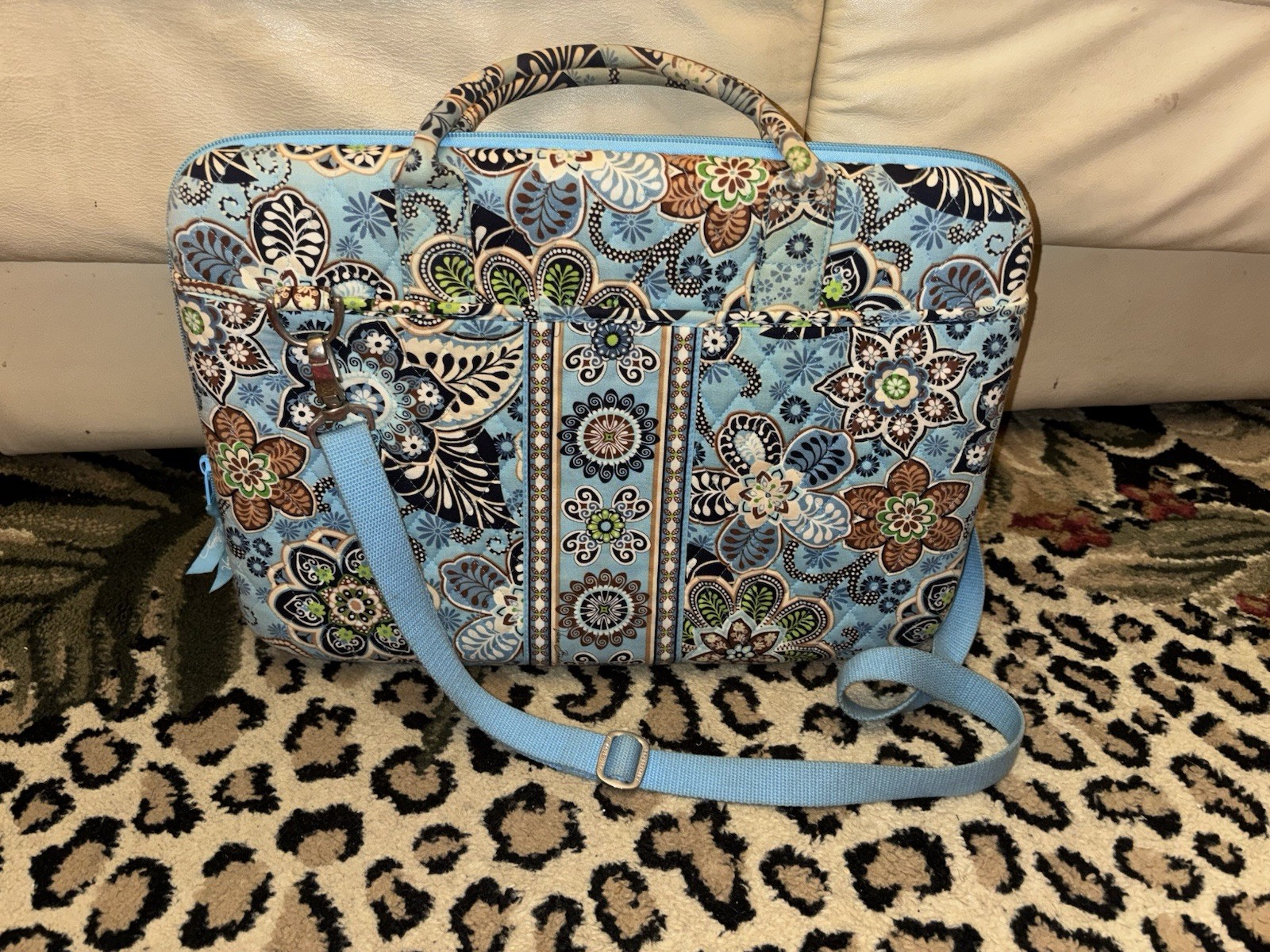 Vera Bradley Bali Blue Laptop Hard Case Padded 17”x12” Retired RARE Quilted NWOT