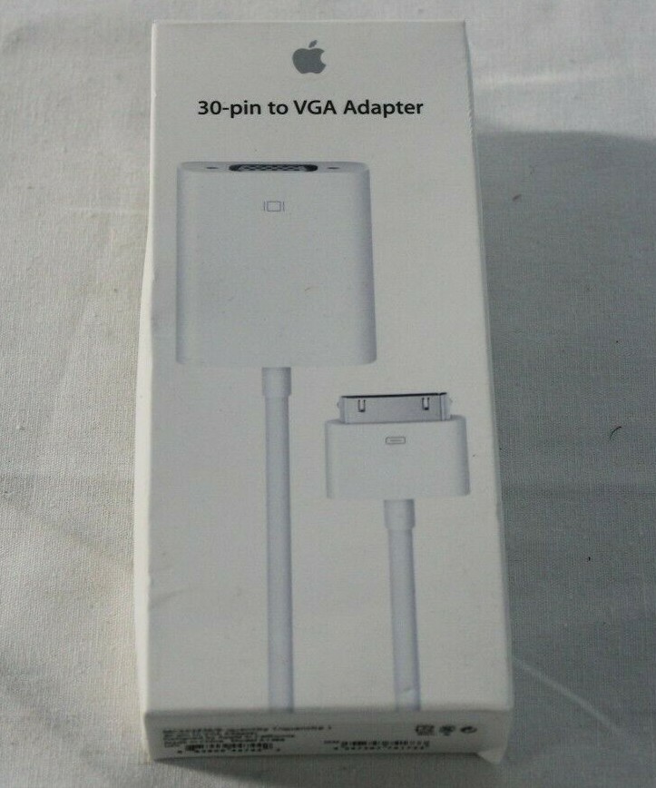 Apple OEM 30-Pin to VGA Adapter White NIB