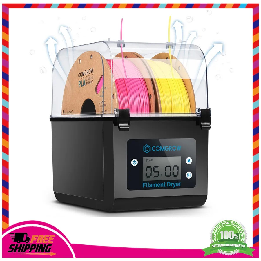 Comgrow 3D Printer Filament Dryer Box Storage Dehydrator for 1.75mm 2.85mm Spool
