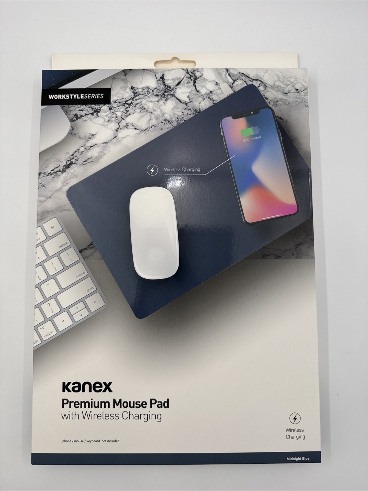Kanex Premium Mouse Pad W/ Wireless Charging-Midnight Blue-5W (5V/1A)-Free Ship