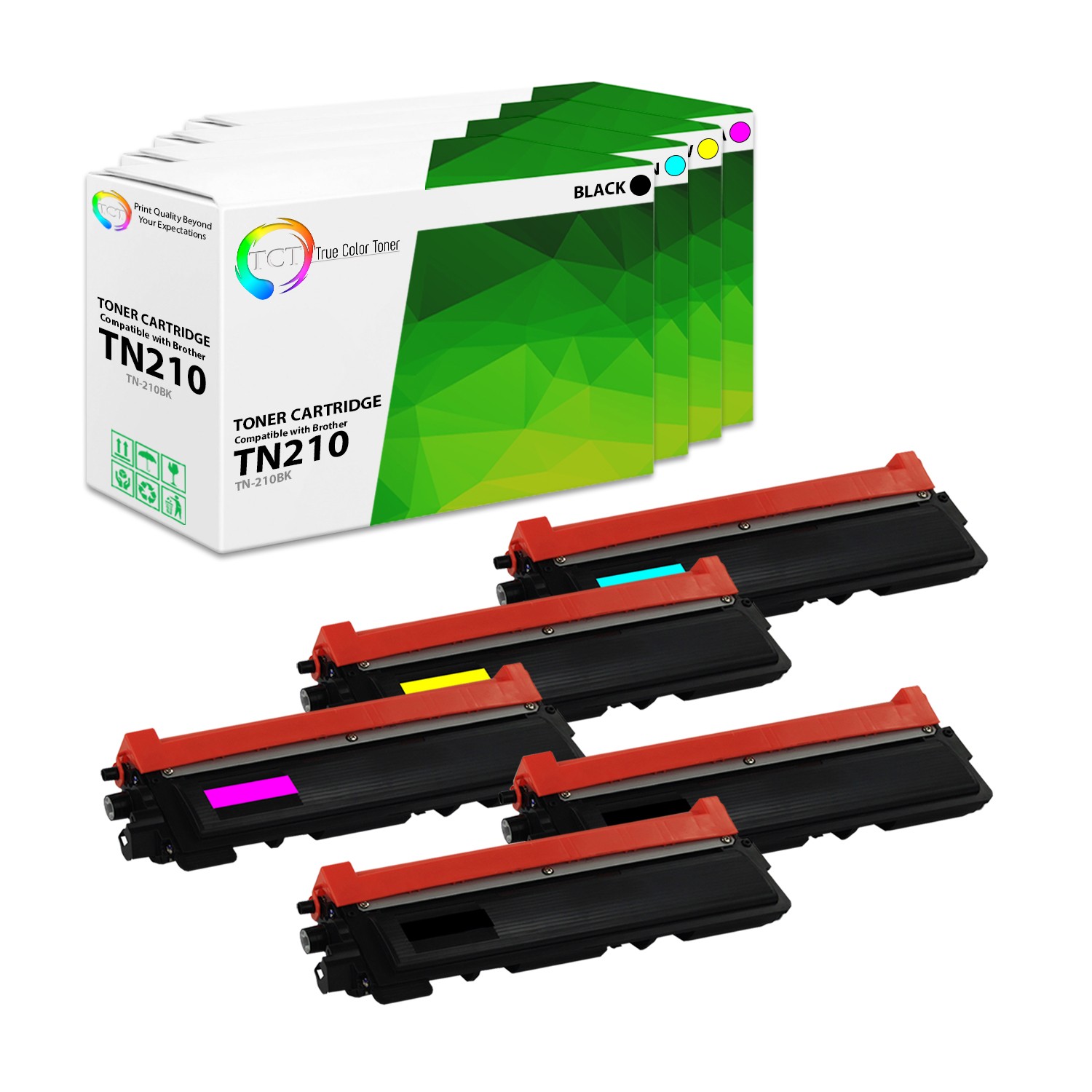 TCT 5PK TN210 TN-210 Compatible cartridge set For Brother HL 3040cn 3045cn