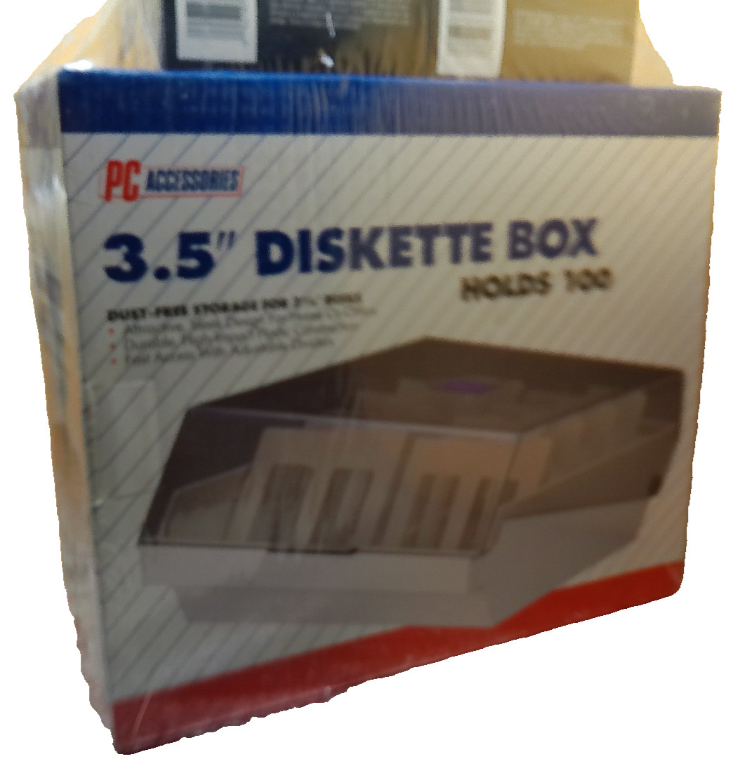 PC Accessories 3.5" diskette box 100 KAO 20 NOS sealed 1990s era computer