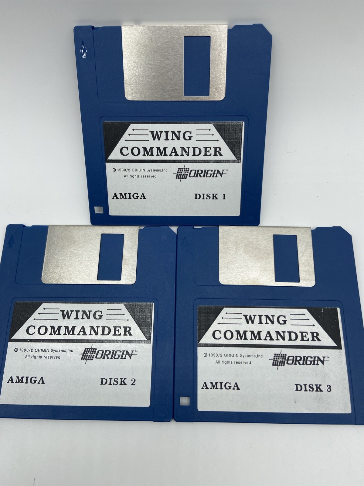 1990 WING COMMANDER Amiga VTG PC Floopy Disks 1-3  Untested 