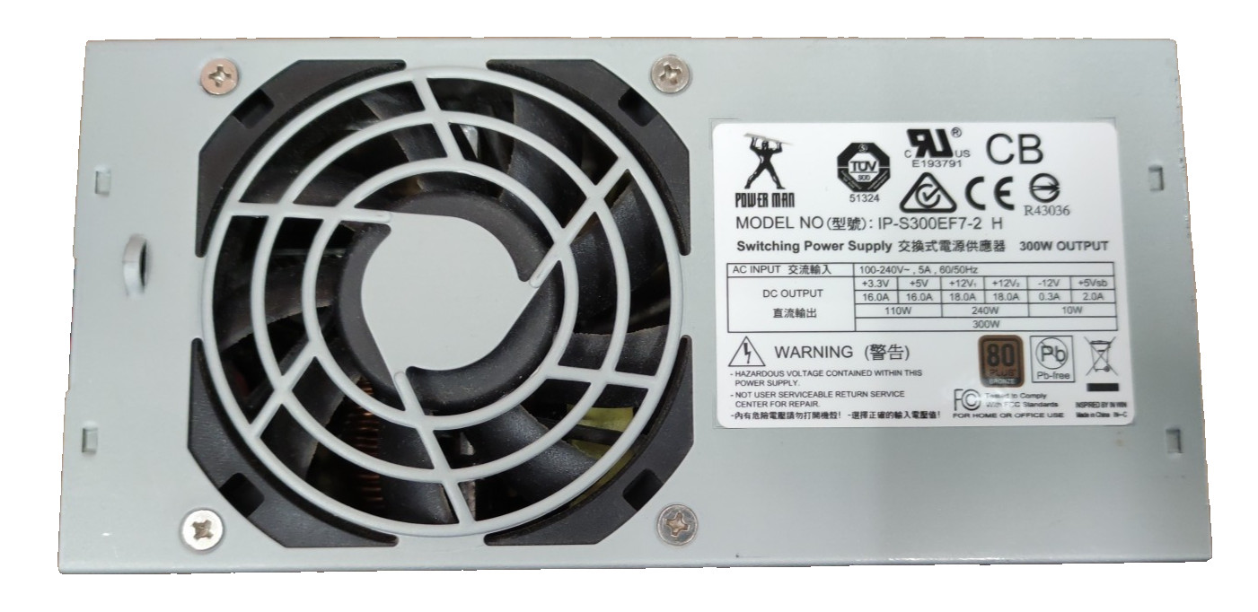 POWER SUPPLY POWER MAN IP-S300EF7-2H 300W ATX 20+4 PIN TFX