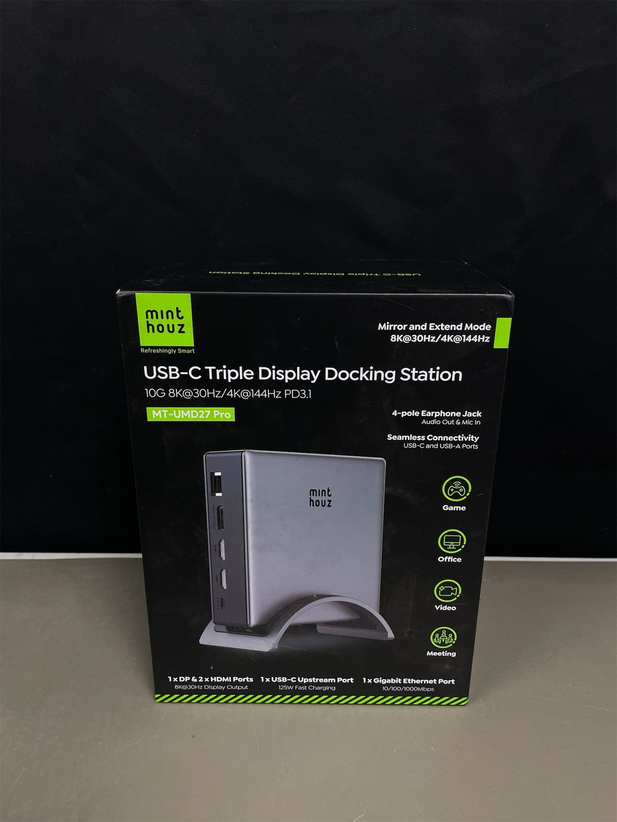 Minthouz USB-C Docking Station, PD3. 1 Docking Station, 3 Monitors with 4K@144Hz