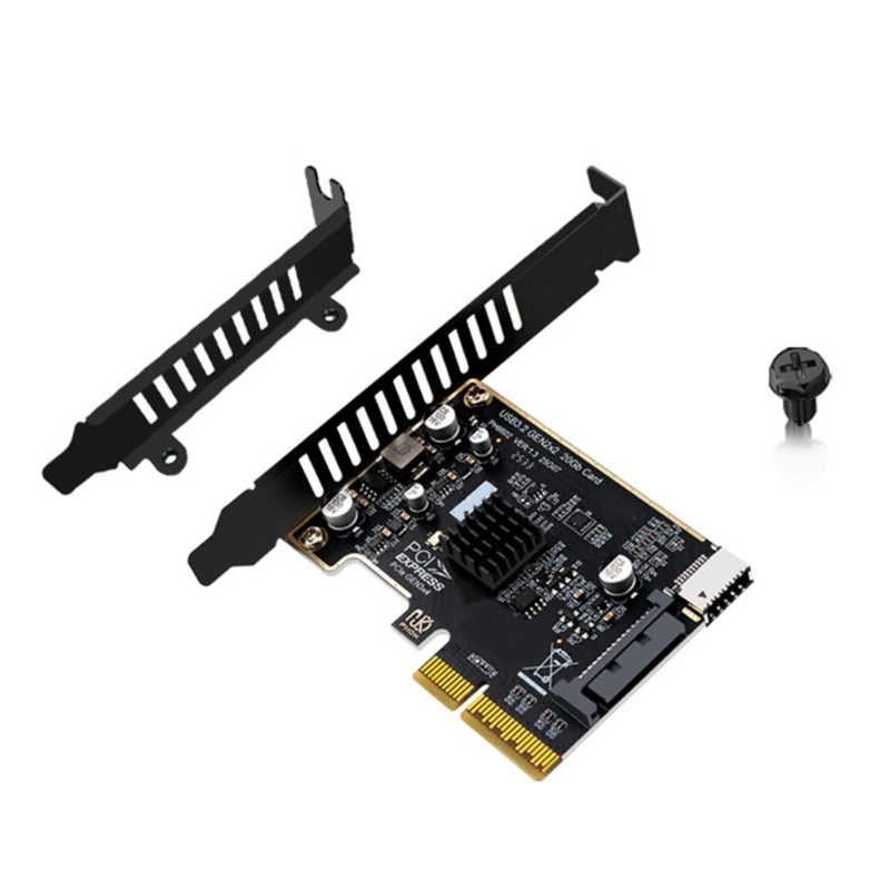 Plugs Play PCIe 4X Expansion Adapter Supporting USB 3.2 Gen 2 20Gbps Front Port