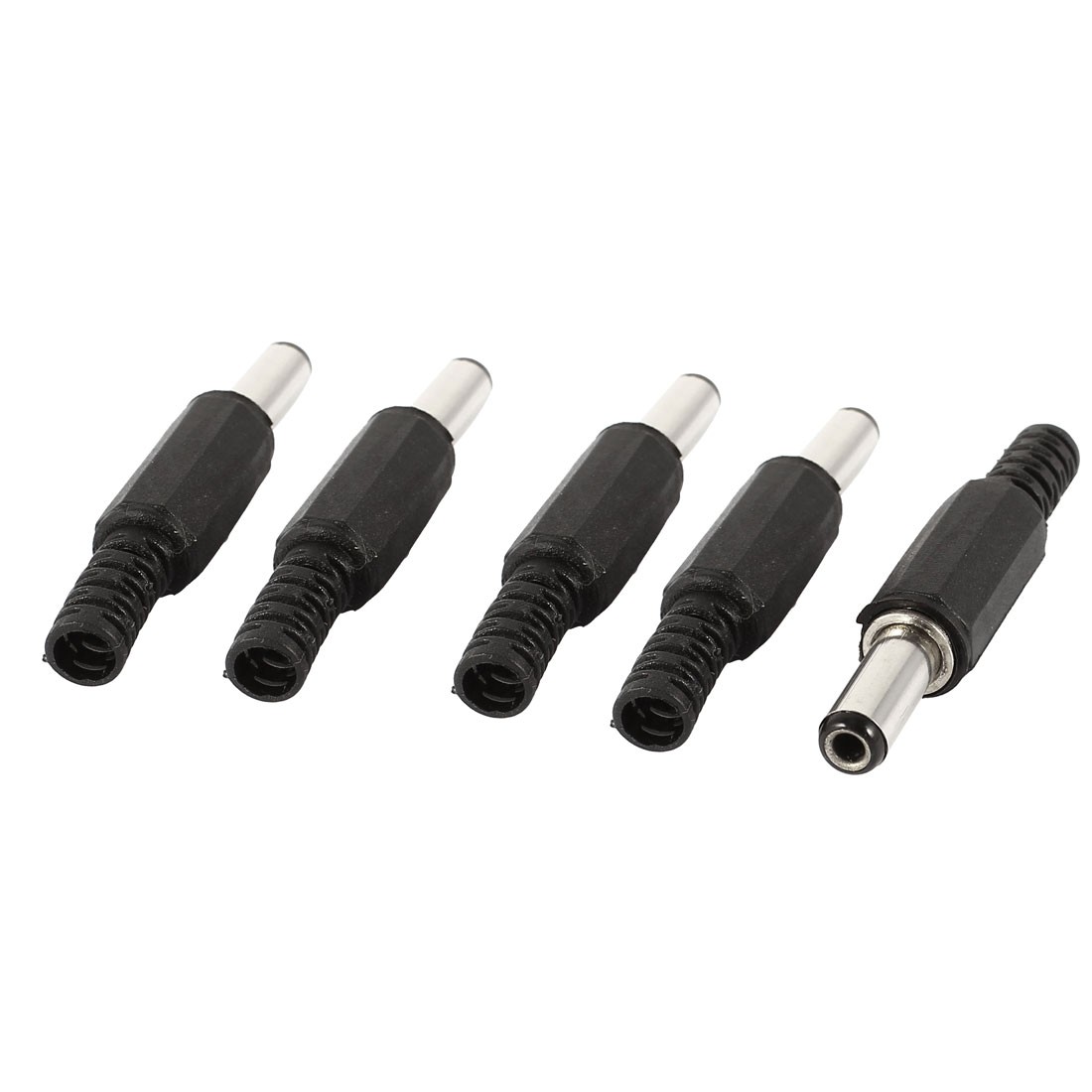5 Pcs 5.5mmx2.5mmx14mm Male Adapter DC Plug Connectors DIY with Shrinkle Tube