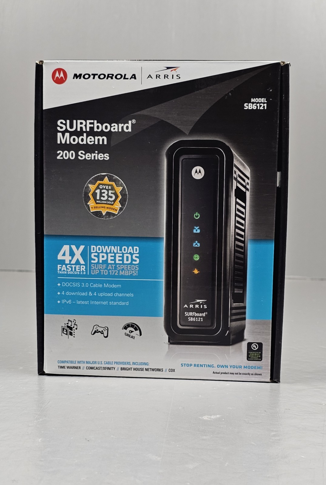 Motorola ARRIS SURFboard SB6121 4x4 DOCSIS 3.0 Cable Modem NOB