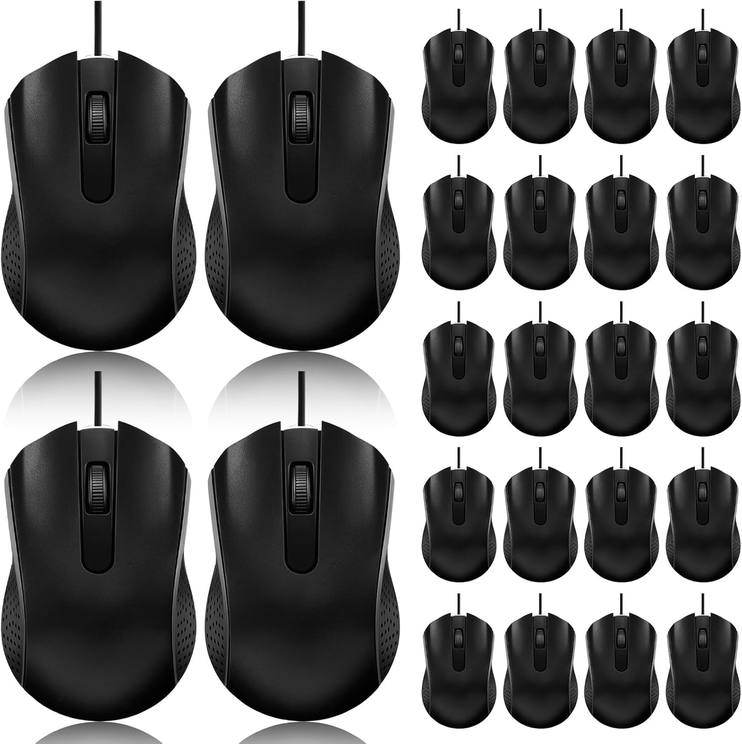 24 Pack Wired Mouse Bulk Computer Mouse Wired with Ergonomic Design Computer Mic