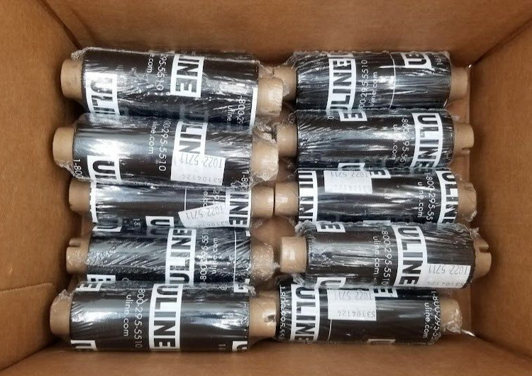 LOT OF 12 Uline Desktop Thermal Transfer Ribbons - Wax, 3.30" x 244' S-8037
