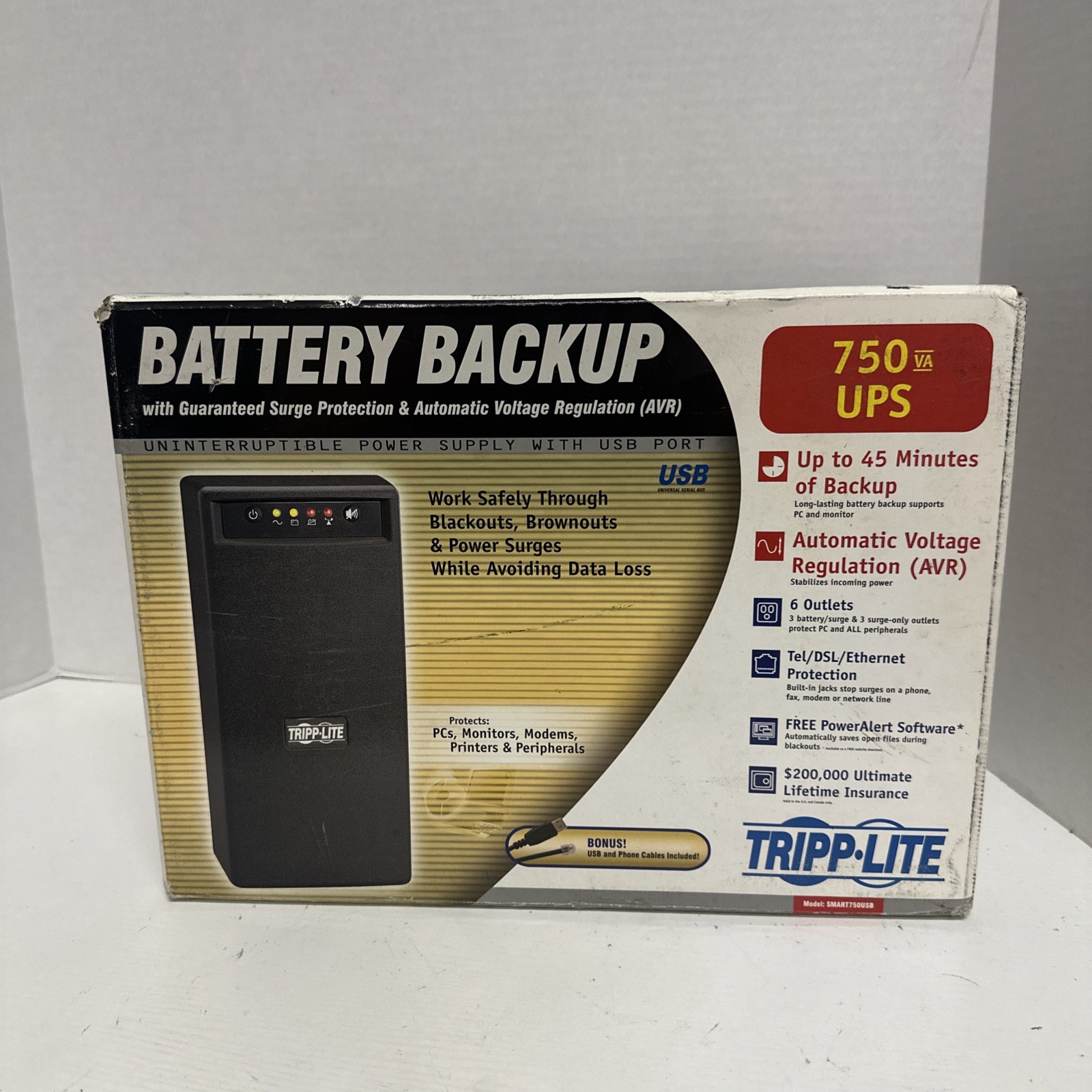 Tripp Lite Battery Backup 750Usb Ups Smart 750Va 450W Usb 120V 6Out