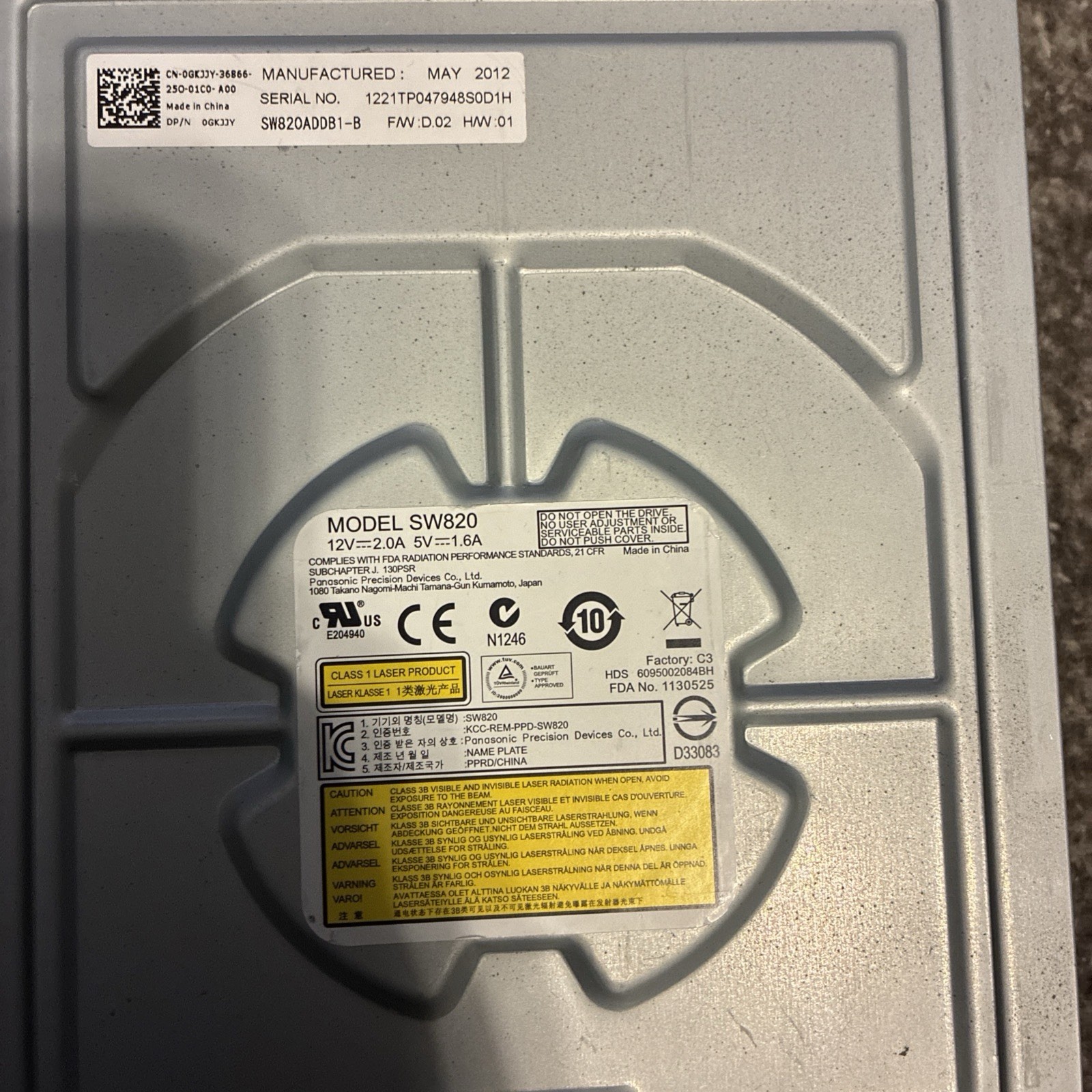 Panasonic SW820 DVD Drive
