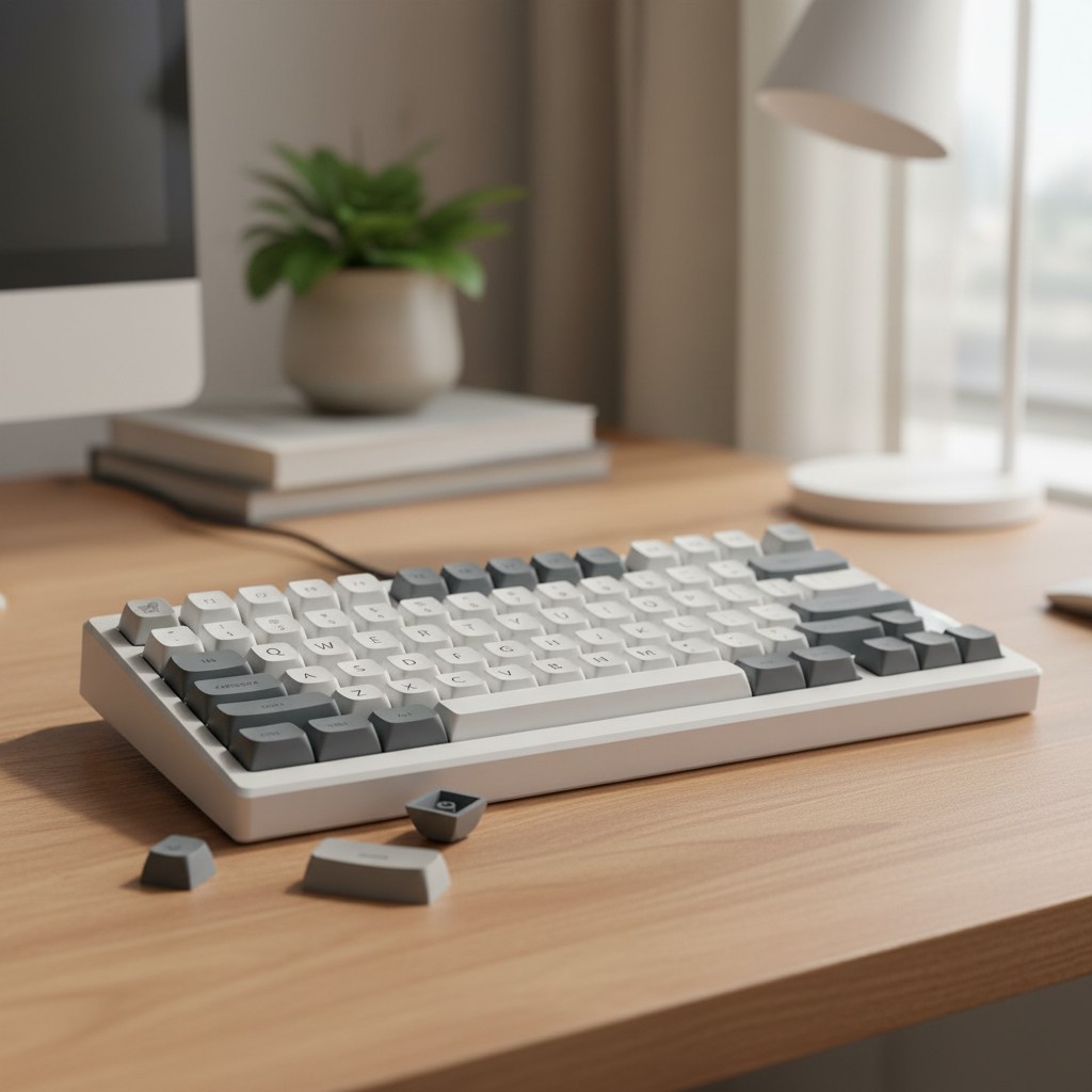 Custom Retro Grey Double Shot PBT Keycaps for Mechanical Keyboards – 139 Keys