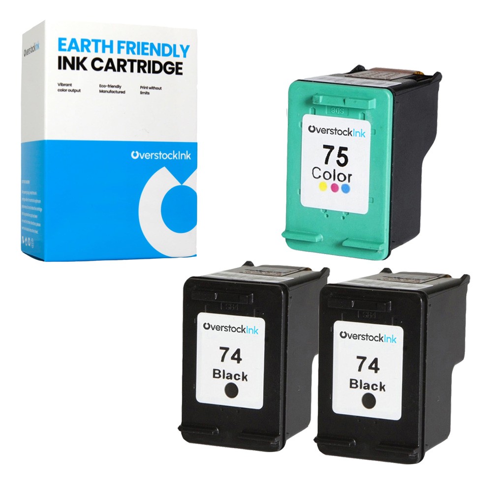 3X Compatible OSI HP 74 and 75 Ink Cartridge for HP PhotoSmart C4225 C4235 C4240