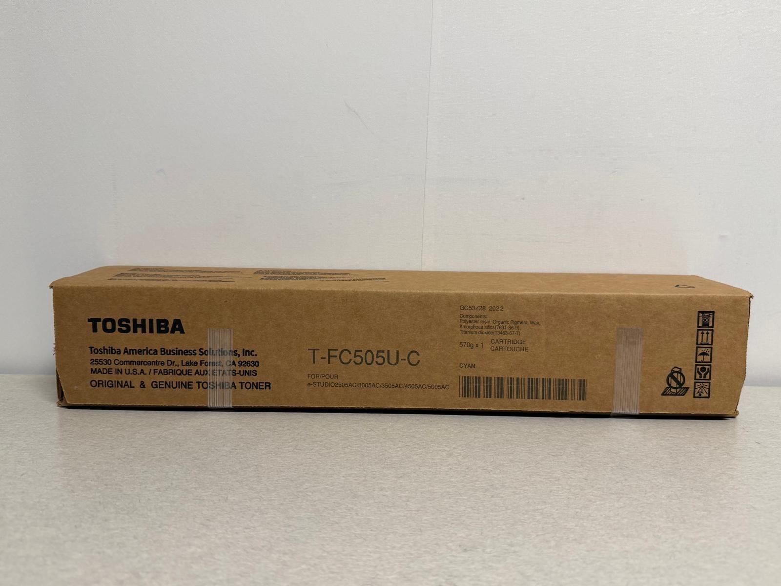 Genuine Toshiba T-FC505U-C Cyan Toner Cartridge OEM New Factory Sealed