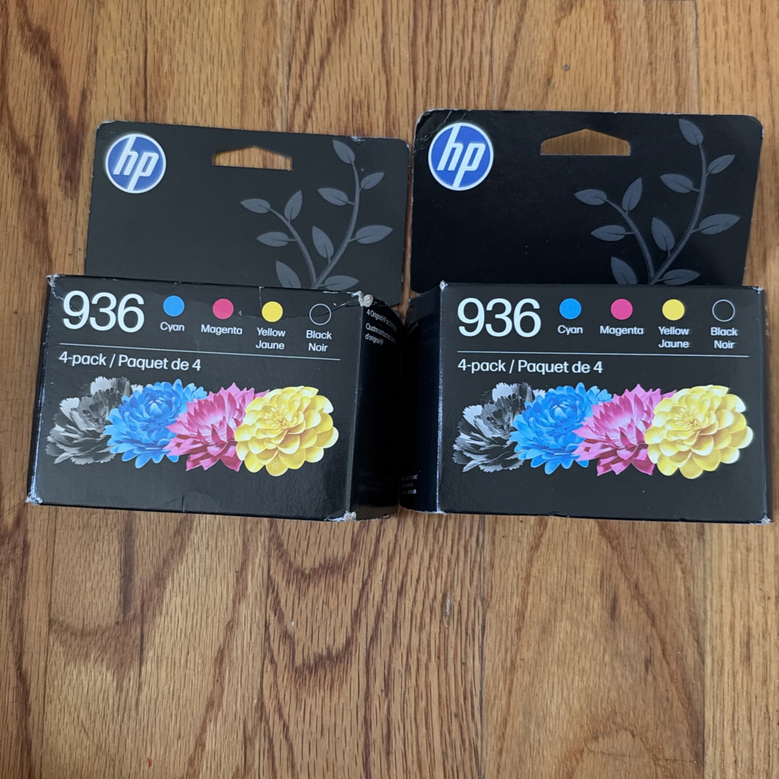 HP 936 4-PACK BLACK/CYAN/MAGENTA/YELLOW INK CARTRIDGE. EXP 27/28- Lot Of 2