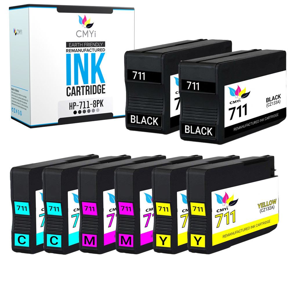 8-Pack Compatible HP 711 Printer Cartridges for HP DesignJet T525 T530 T525 T530