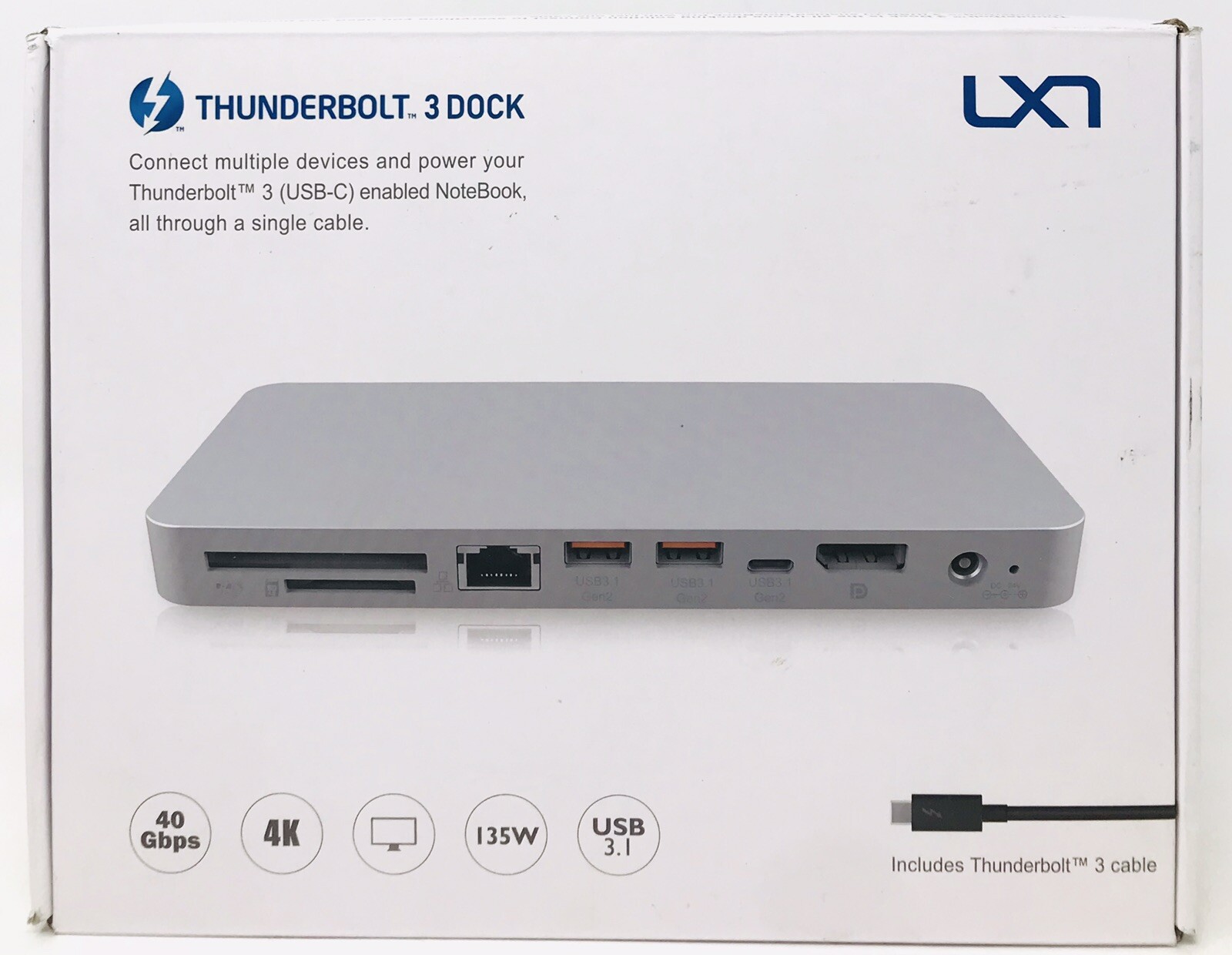 LXT Thunderbolt 3 Dock-60W Charging, Dual 4K@60Hz Display