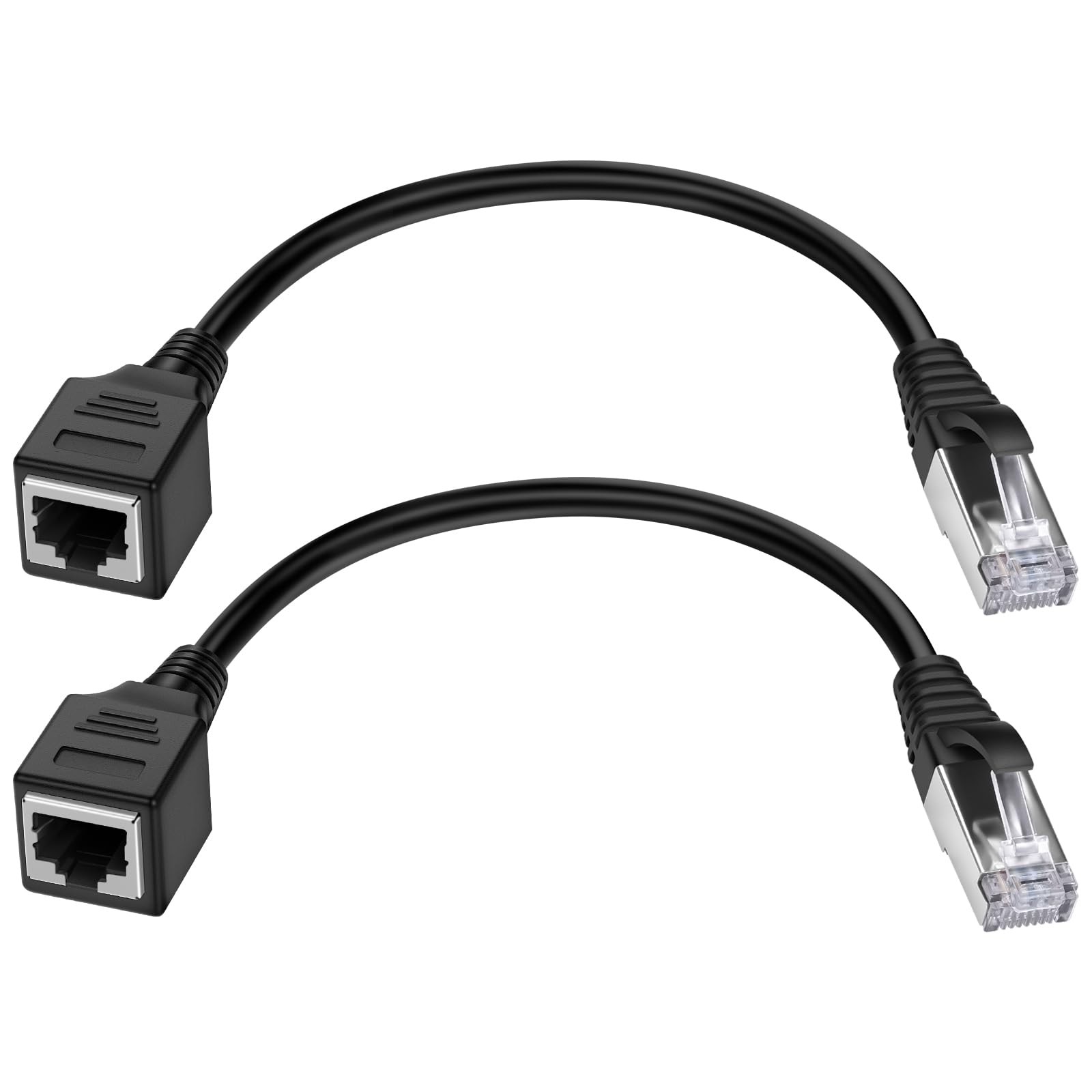 Ethernet Extension Cable 2Pack Ethernet LAN Male to Female Network 1FT/30CM CAT6