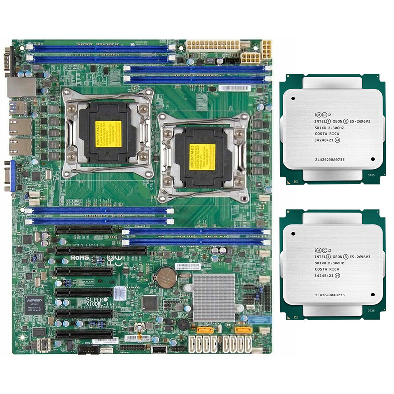 Supermicro X10DRl-i LGA2011-3 Motherboard Intel Xeon E5-2696v3 36c/72t 2.3GHz