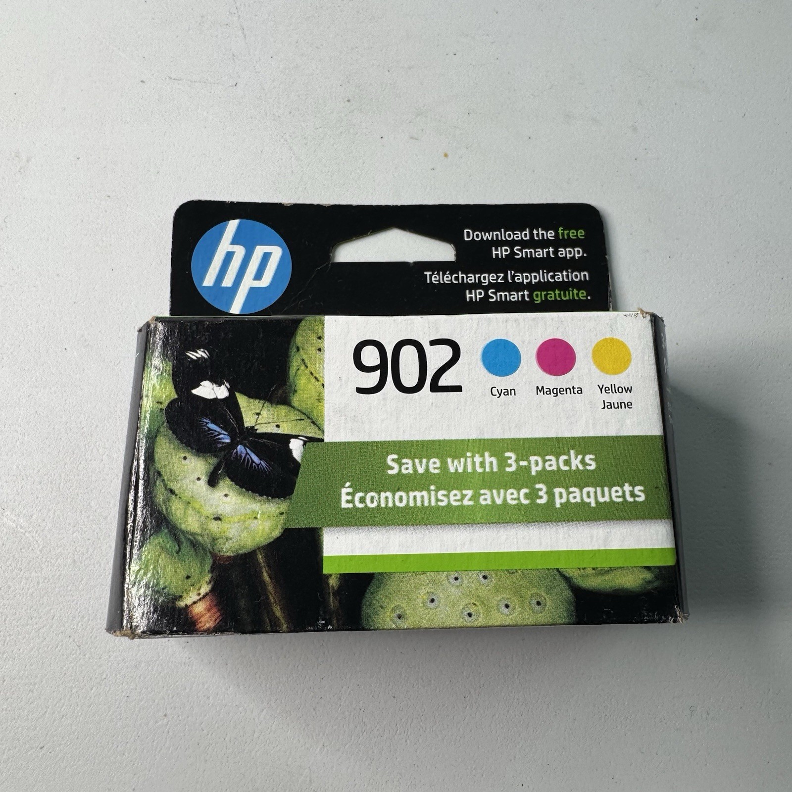 New Genuine HP 902 Cyan Magenta Yellow 3PK Ink Cartridges EXP 10/2023