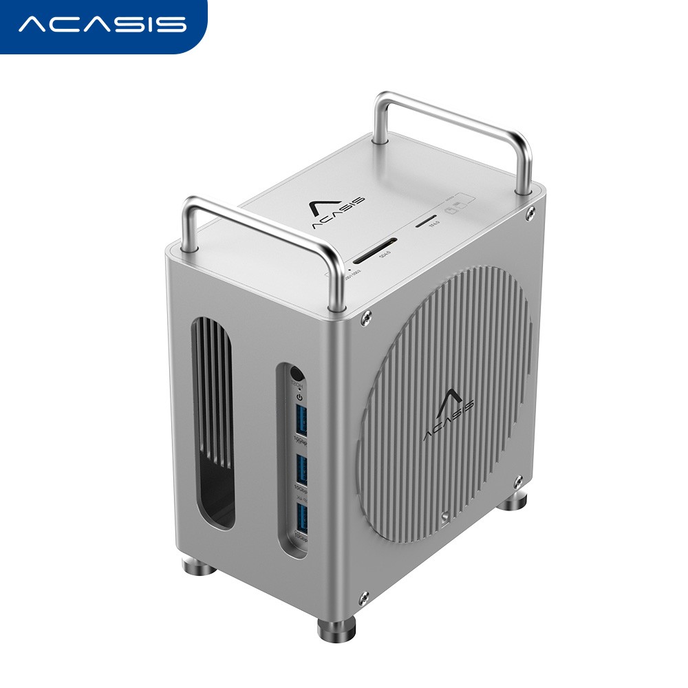 ACASIS Mac Mini M4 Docking Station Dual M.2 NVMe SSD 40Gbps DP USB-A SD TF