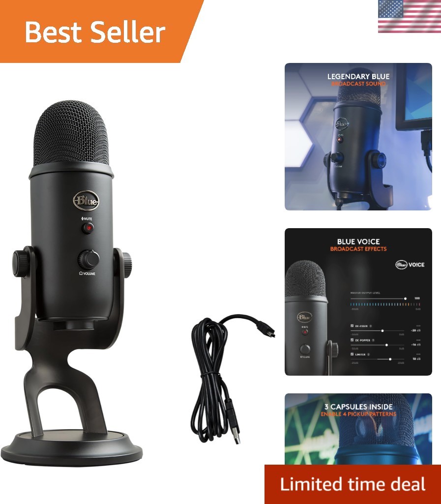 Creators Blue Yeti USB Microphone for PC, Mac, Gaming, Recording, Streaming, ...