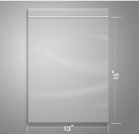 500-13" x 15" RECLOSABLE CLEAR ZIP SEAL LOCK BAGS 2 MIL ZIPPER POLY BAGGIES