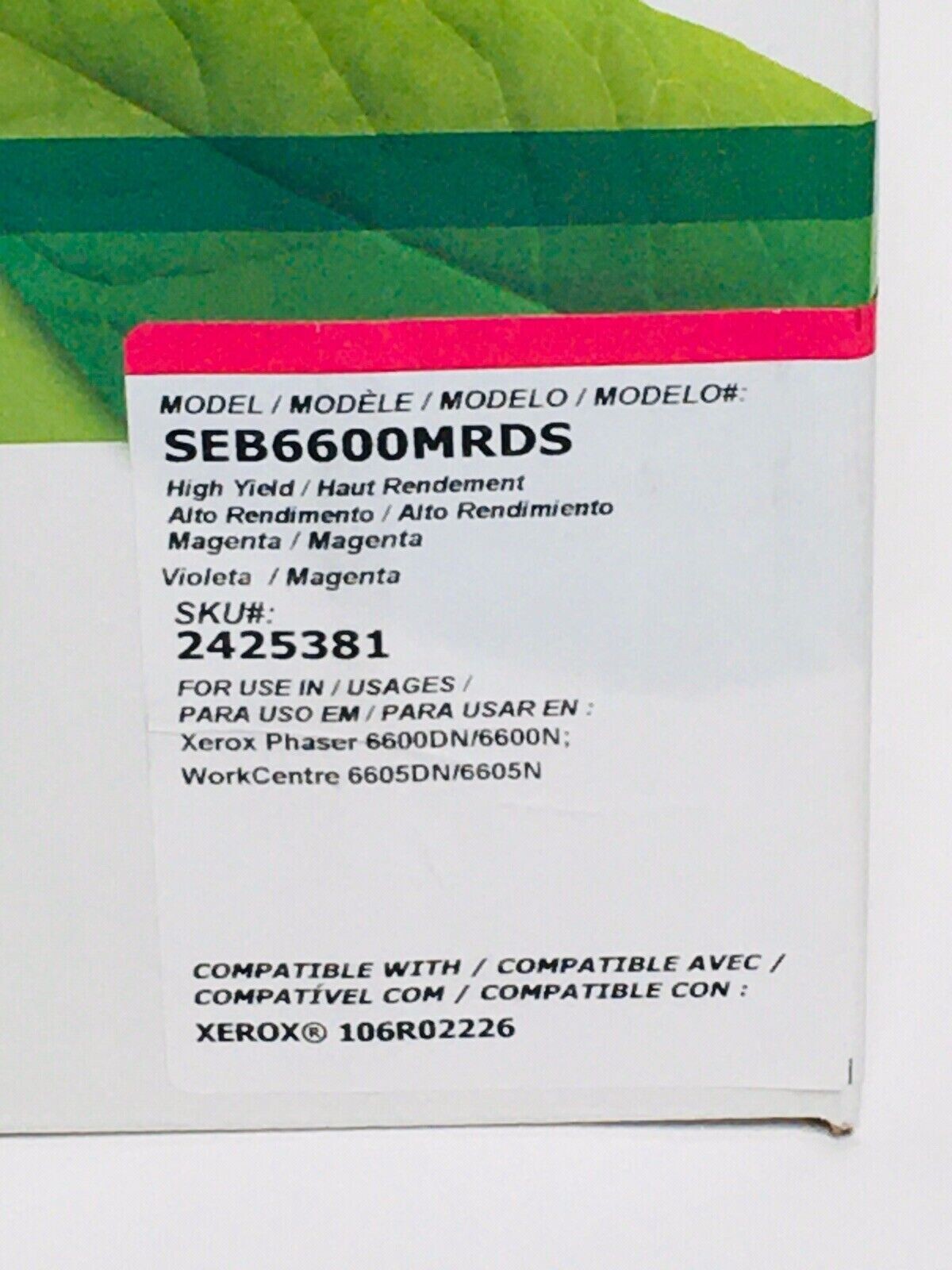 NEW Staples Sustainable Earth SEB2025MR Laser Toner Cartridge MAGENTA